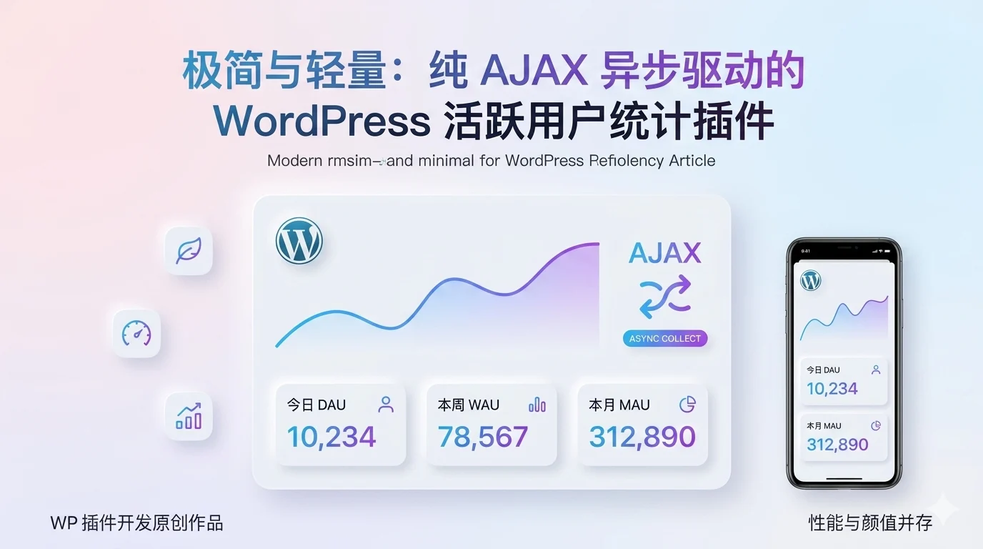 极简与轻量：纯 AJAX 异步驱动的 WordPress 活跃用户统计插件-奇想博客网